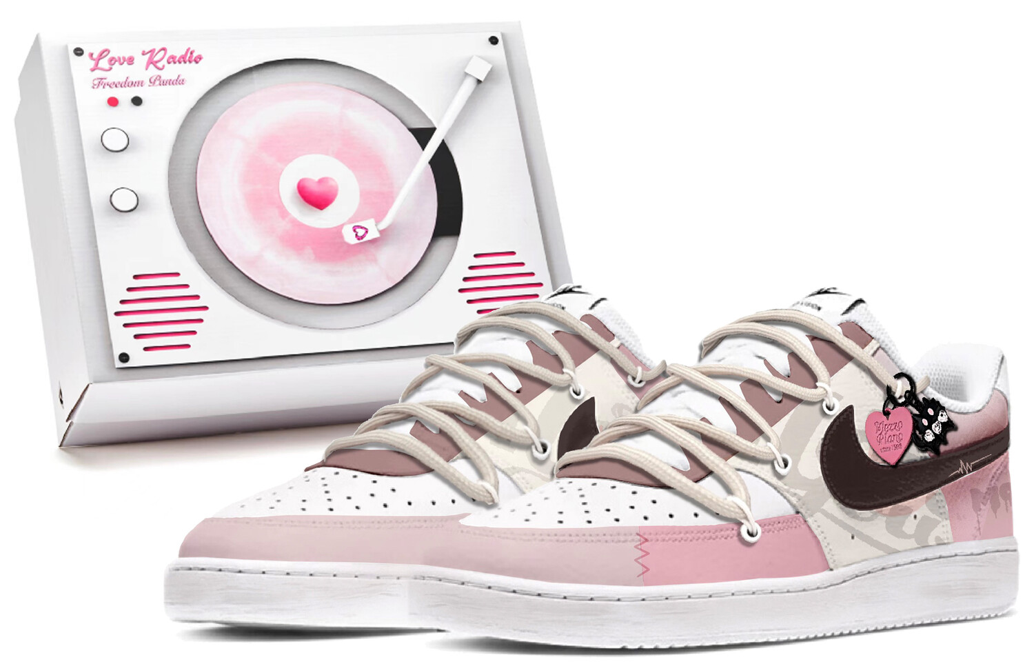 

Кроссовки Nike Court Vision 1 Skateboarding Shoes Men Low-top Pink, розовый