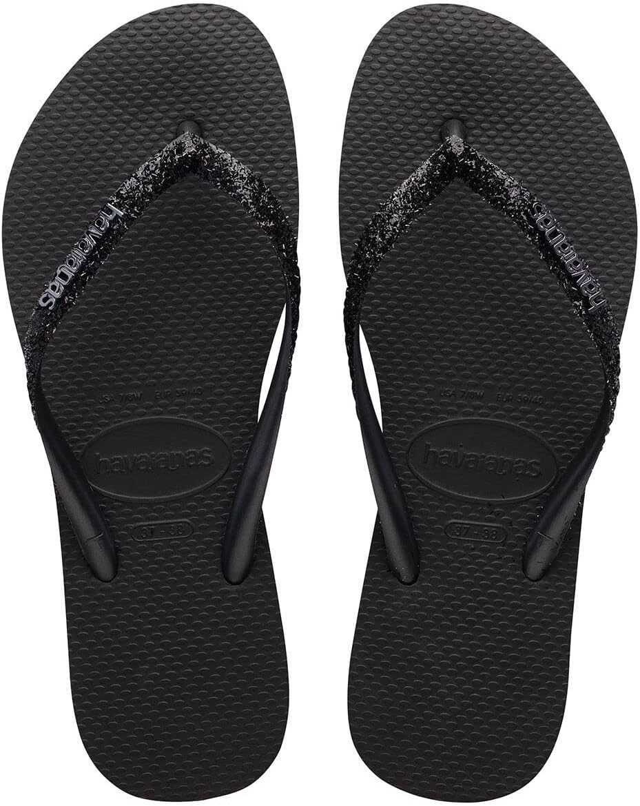 

Шлепанцы Slim Glitter II Flip Flop Sandal Havaianas, цвет Black/Dark Grey