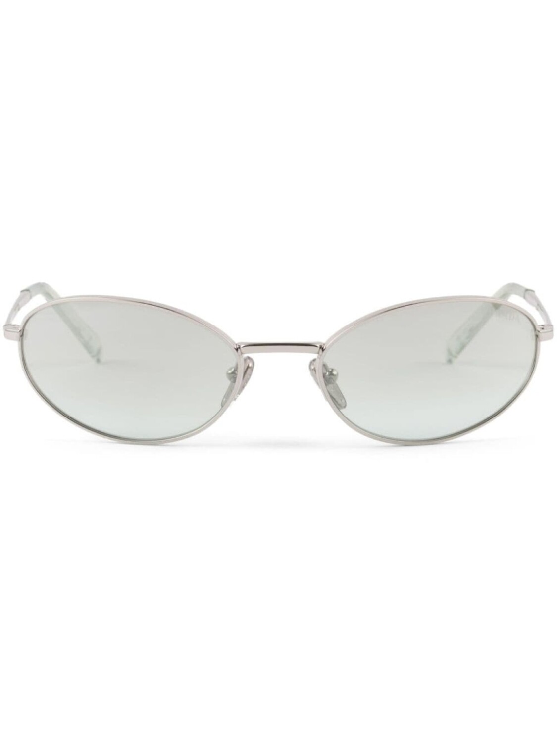 

Prada Eyewear солнцезащитные очки в овальной оправе, серебристый