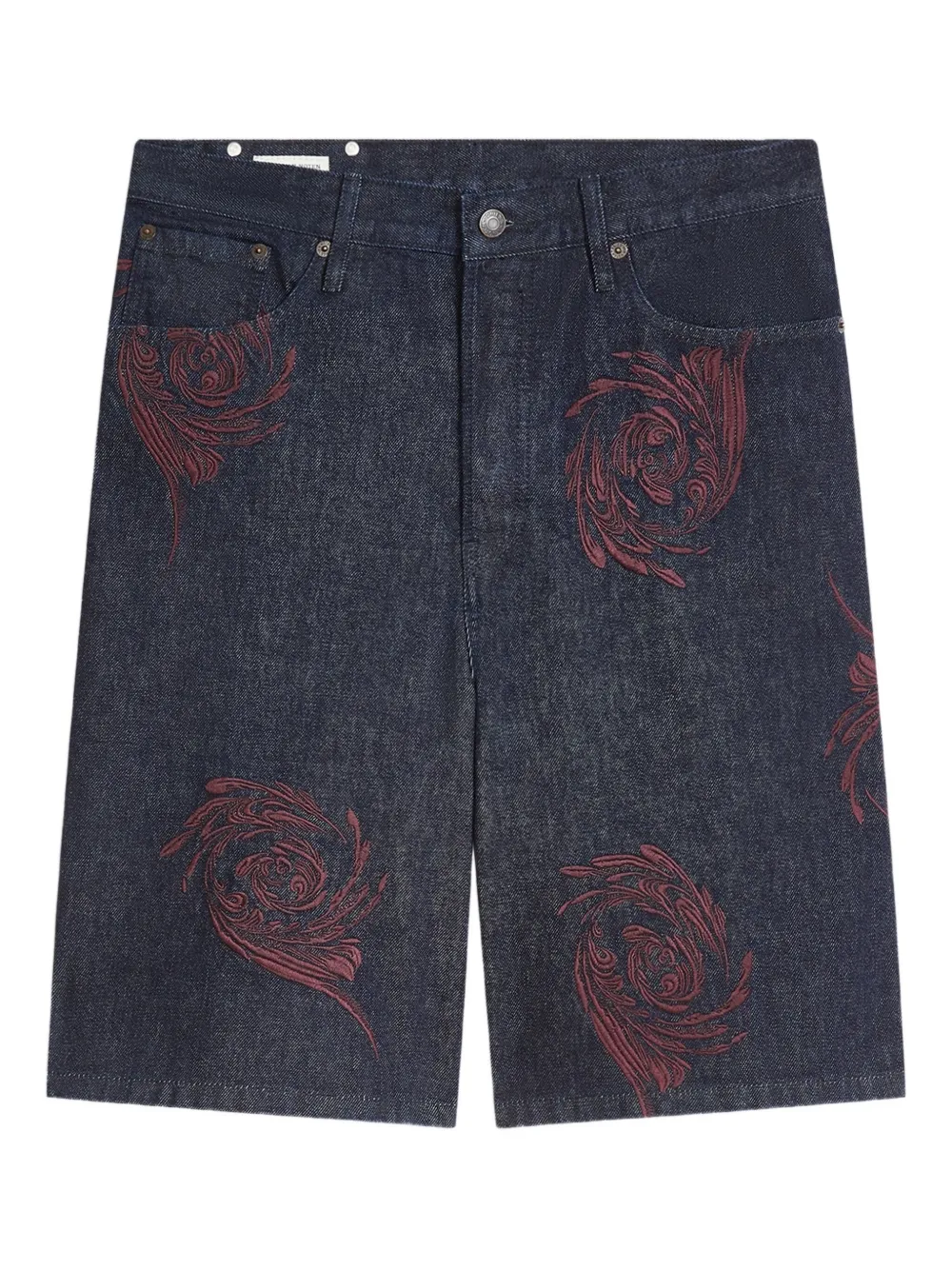 

Джинсовые шорты с вышивкой DRIES VAN NOTEN, синий