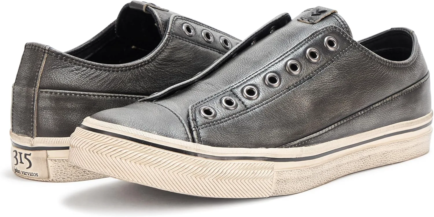 Мужские кроссовки John Varvatos Vulc без шнурков низкие, серый — фото 3