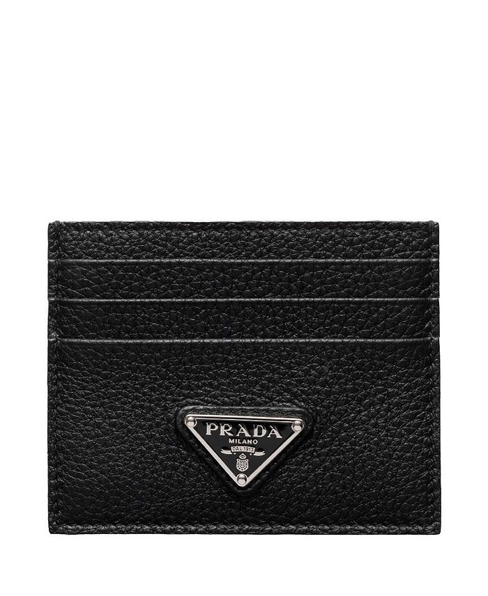 

Кожаный картхолдер Prada, черный