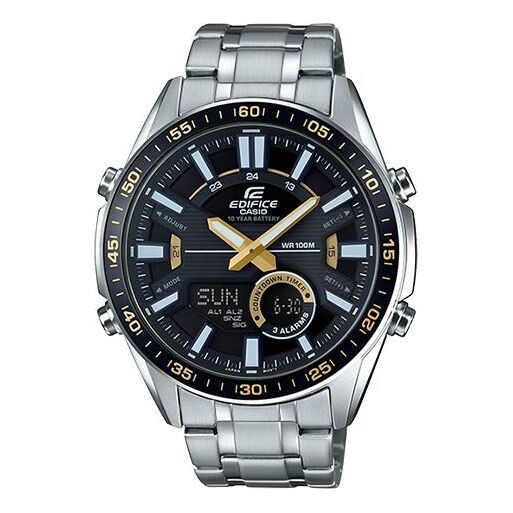

Часы CASIO Analog EDIFICE Mens SilverBlack Analog/Digital Combo, черный