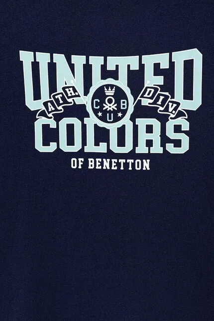 Футболка с принтом United Colors of Benetton, синий — фото 3