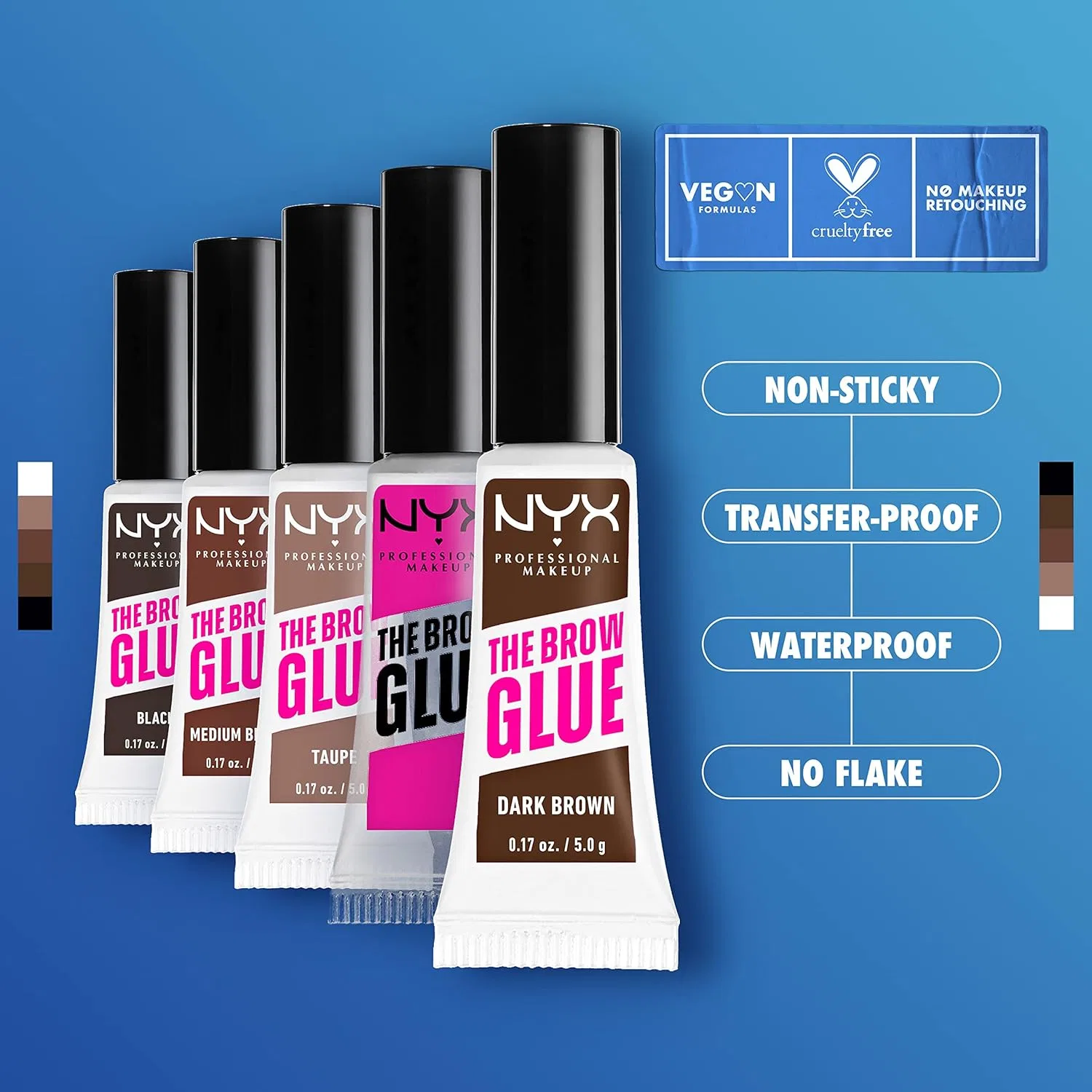 Гель для бровей Nyx Professional Makeup The Brow Glue, темно-коричневый — фото 4