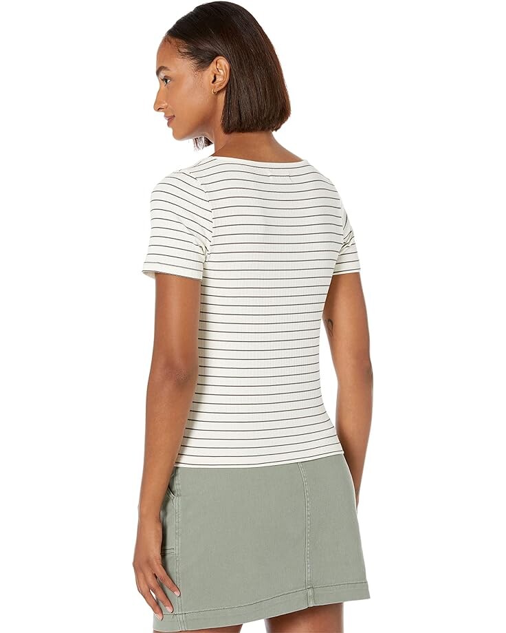 

Топ Madewell Ribbed Square-Neck Crop Top, цвет Coastal Granite