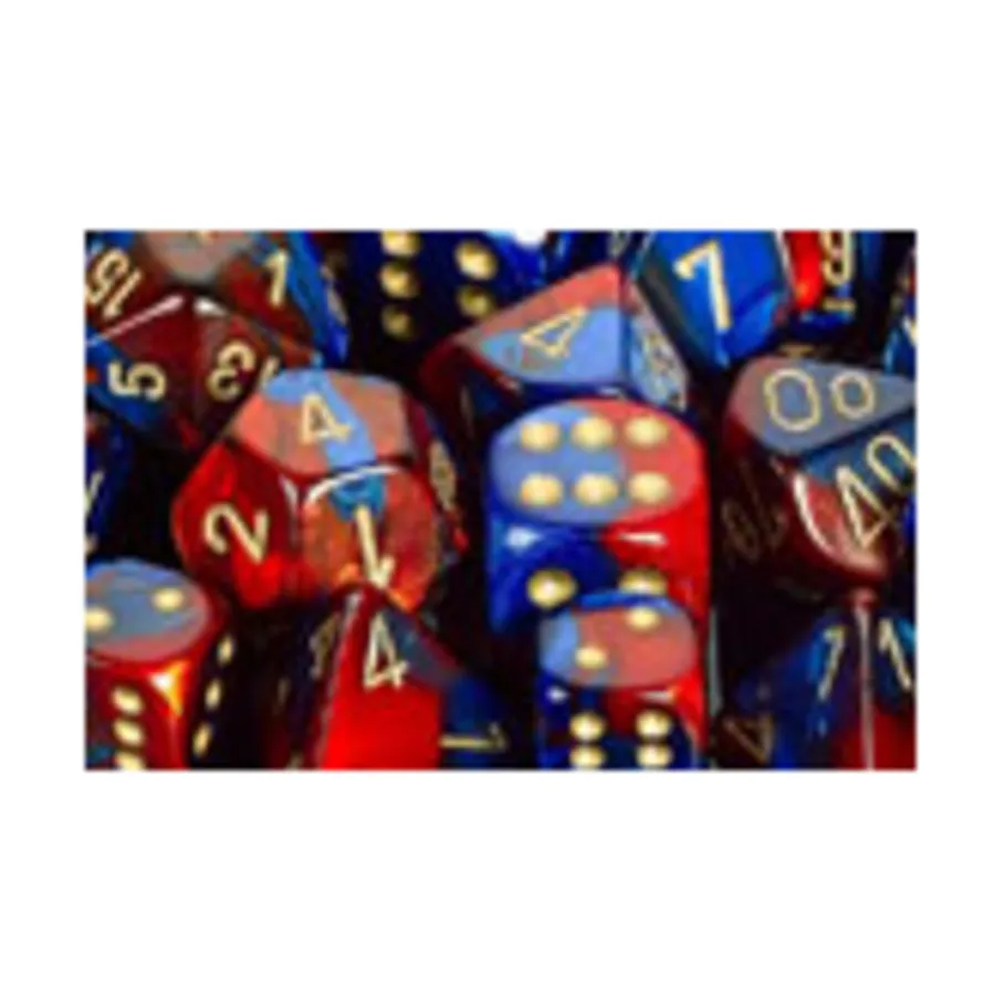 

d6 16 мм синий и красный с золотом (12), Dice - Gemini - d6 16mm (Chessex)