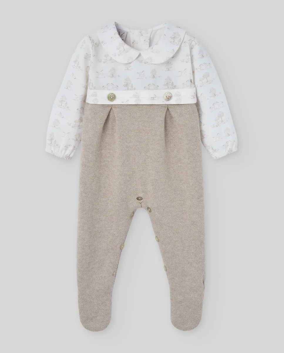 

Детский комбинезон из хлопка и кашемира коллекции Pony PAZ Rodríguez, бежевый