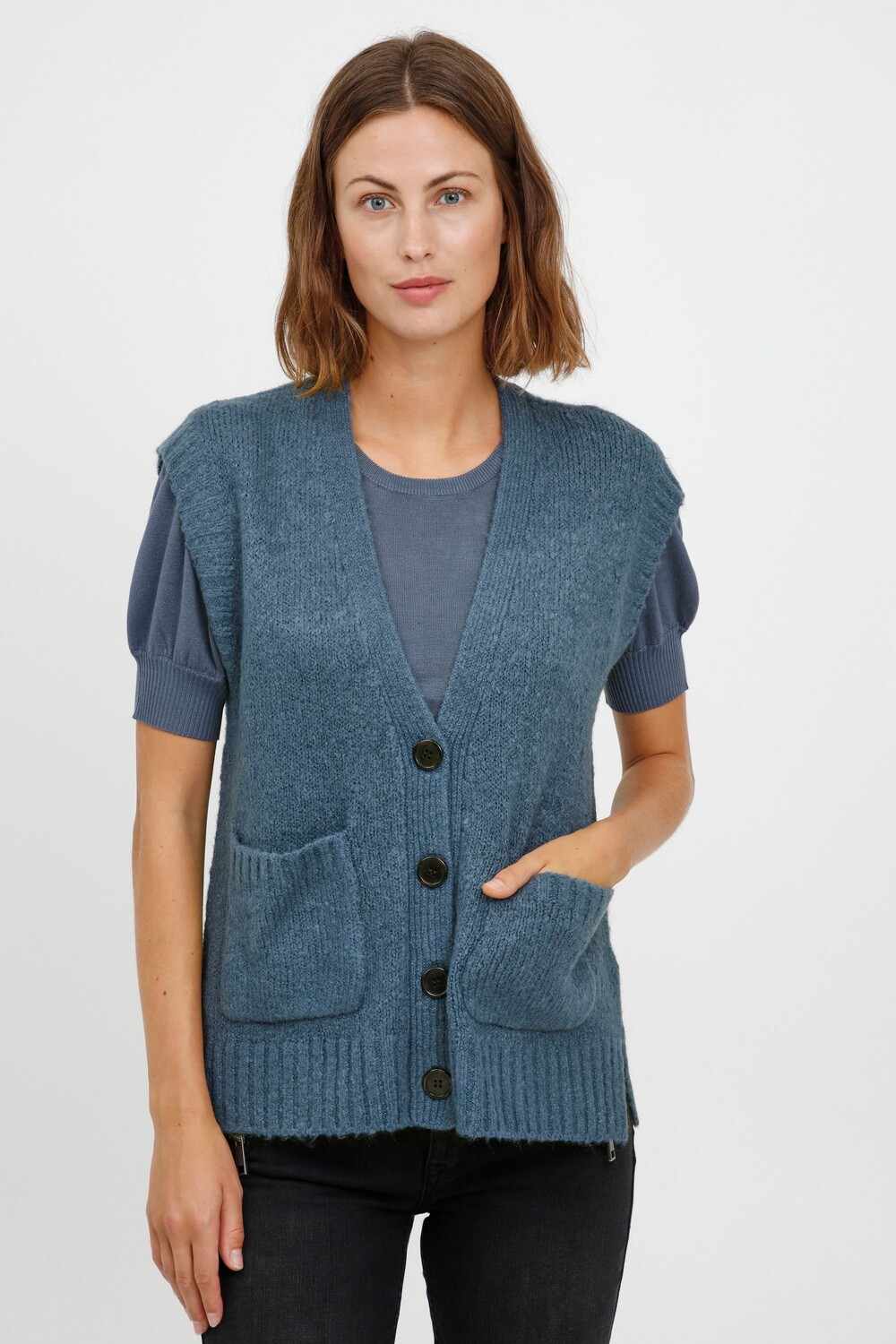 

Утепленный жилет Fransa Strickjacke, синий