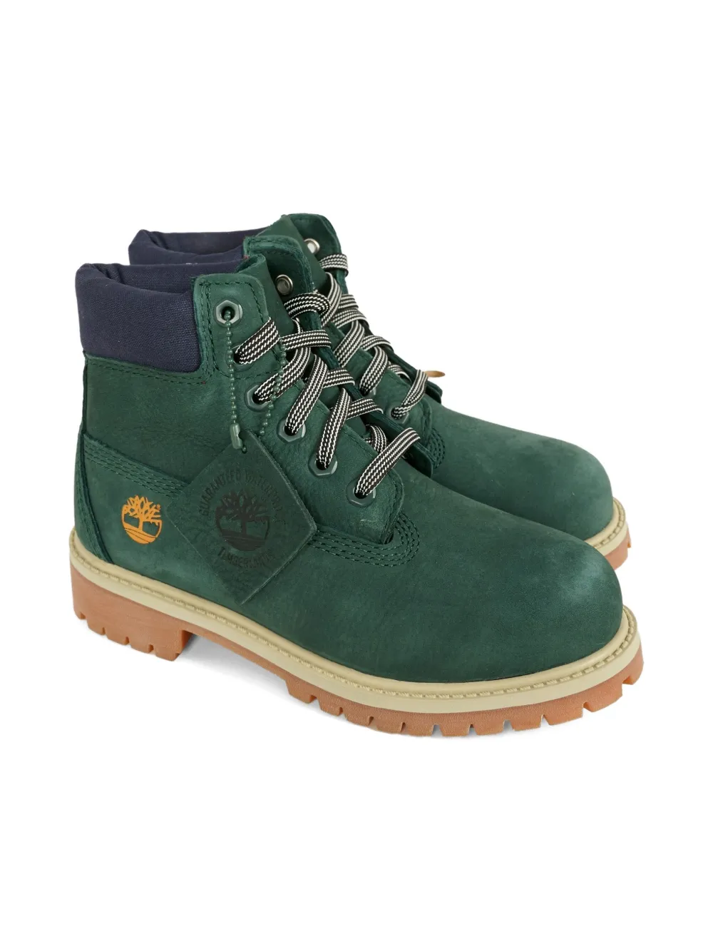 Кожаные ботинки на шнуровке Timberland Kids, зеленый — фото 2
