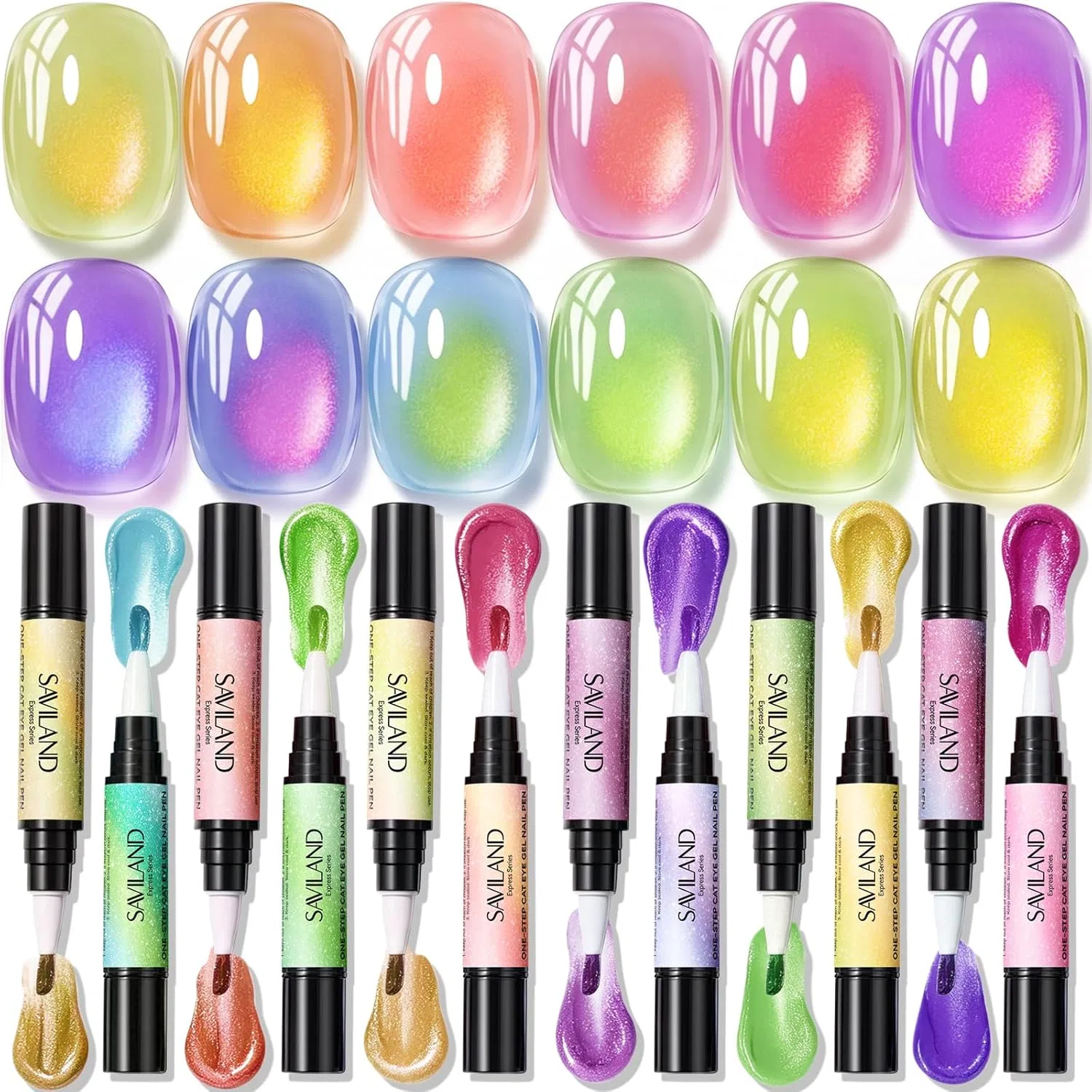 Набор гель-лаков «Jelly Cat Eye» в стиках от SAVILAND Saviland, Nagellackstifte Kit A