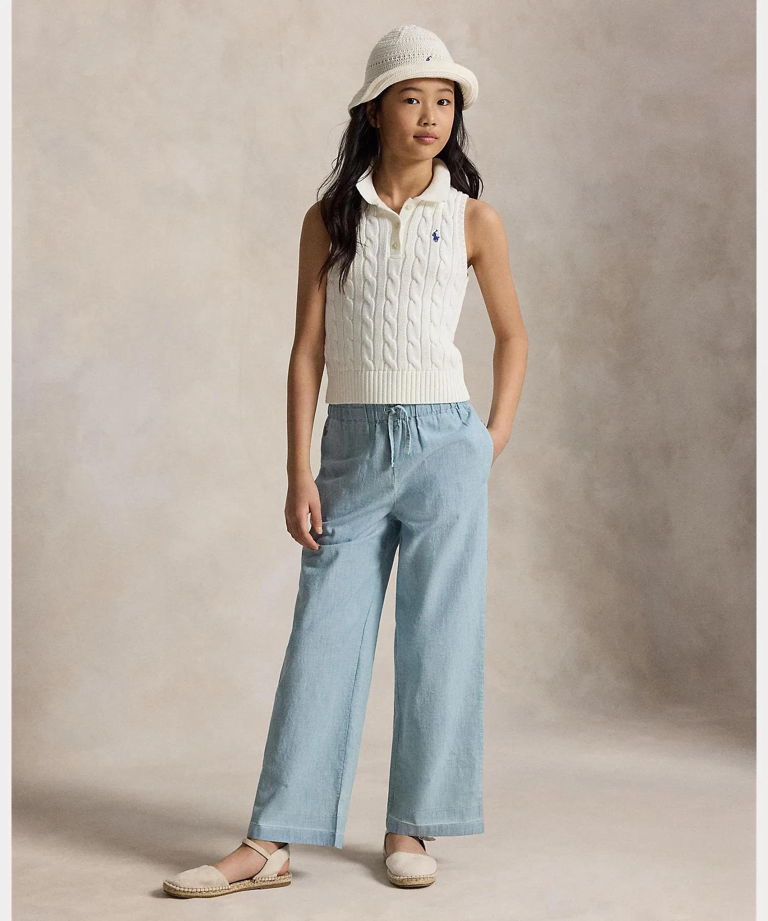 Детские брюки POLO RALPH LAUREN CHILDRENSWEAR Indigo Chambray Wide Leg Pants