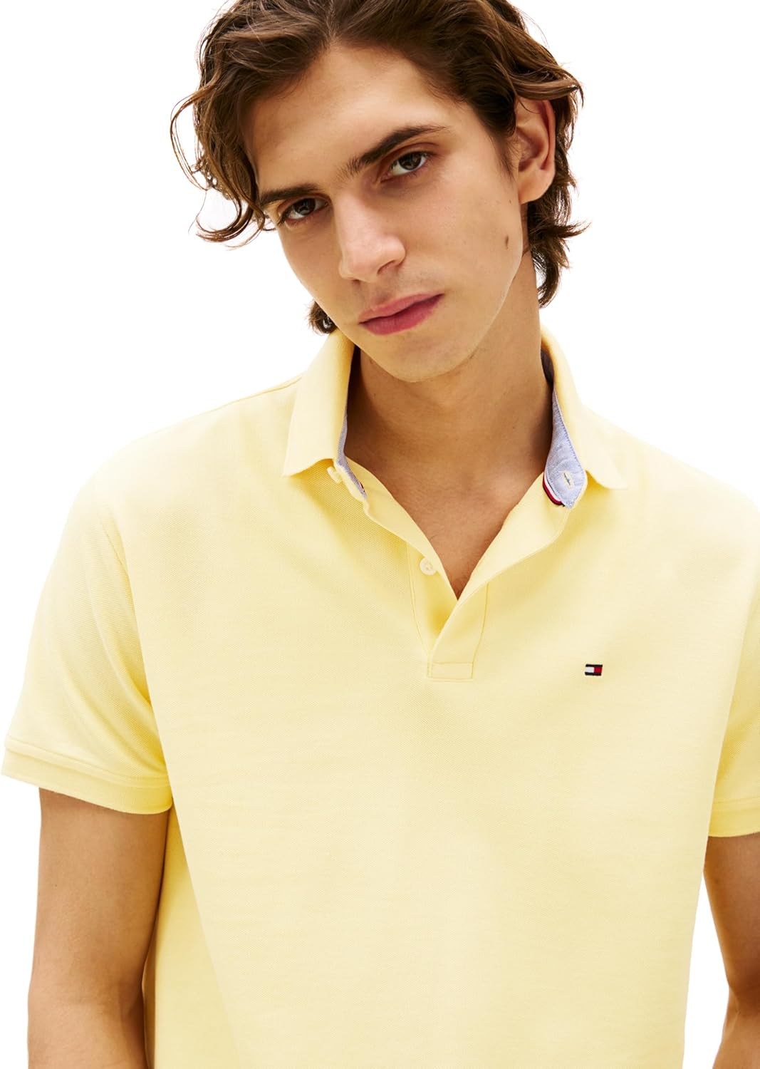 Мужская рубашка-поло Tommy Hilfiger с короткими рукавами, влагоотводящая, эластичная, быстросохнущая, с защитой от ультрафиолета, Citronella — фото 2