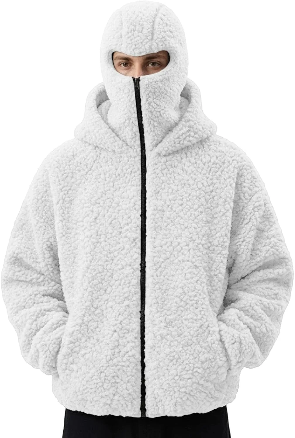 

Толстовка-худи мужская Fleece с двойным капюшоном Zip Up, ветрозащитная, теплая