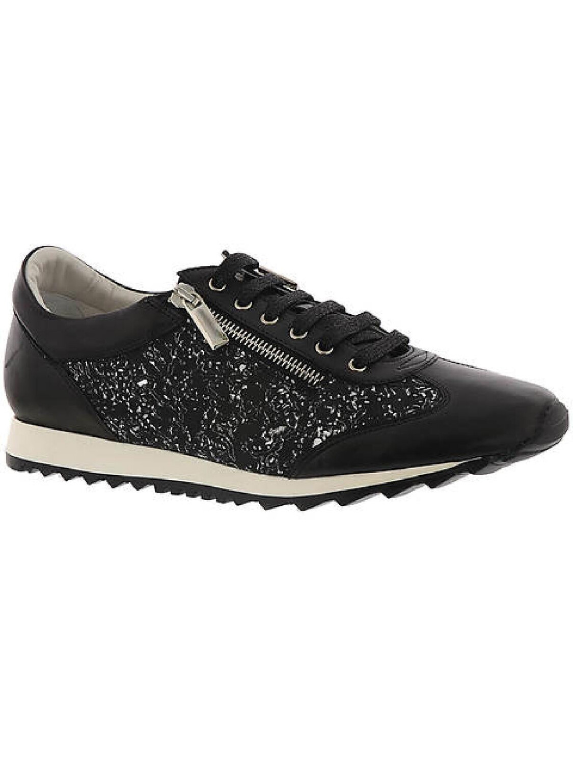 

Женские модные кроссовки на шнуровке с двойной молнией Fedro Amalfi by Rangoni, цвет Black/Silver