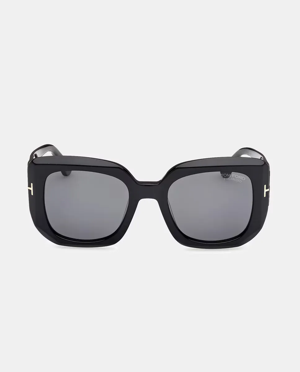 

Женские квадратные ацетатные солнцезащитные очки с поляризационными линзами Tom Ford, чёрный