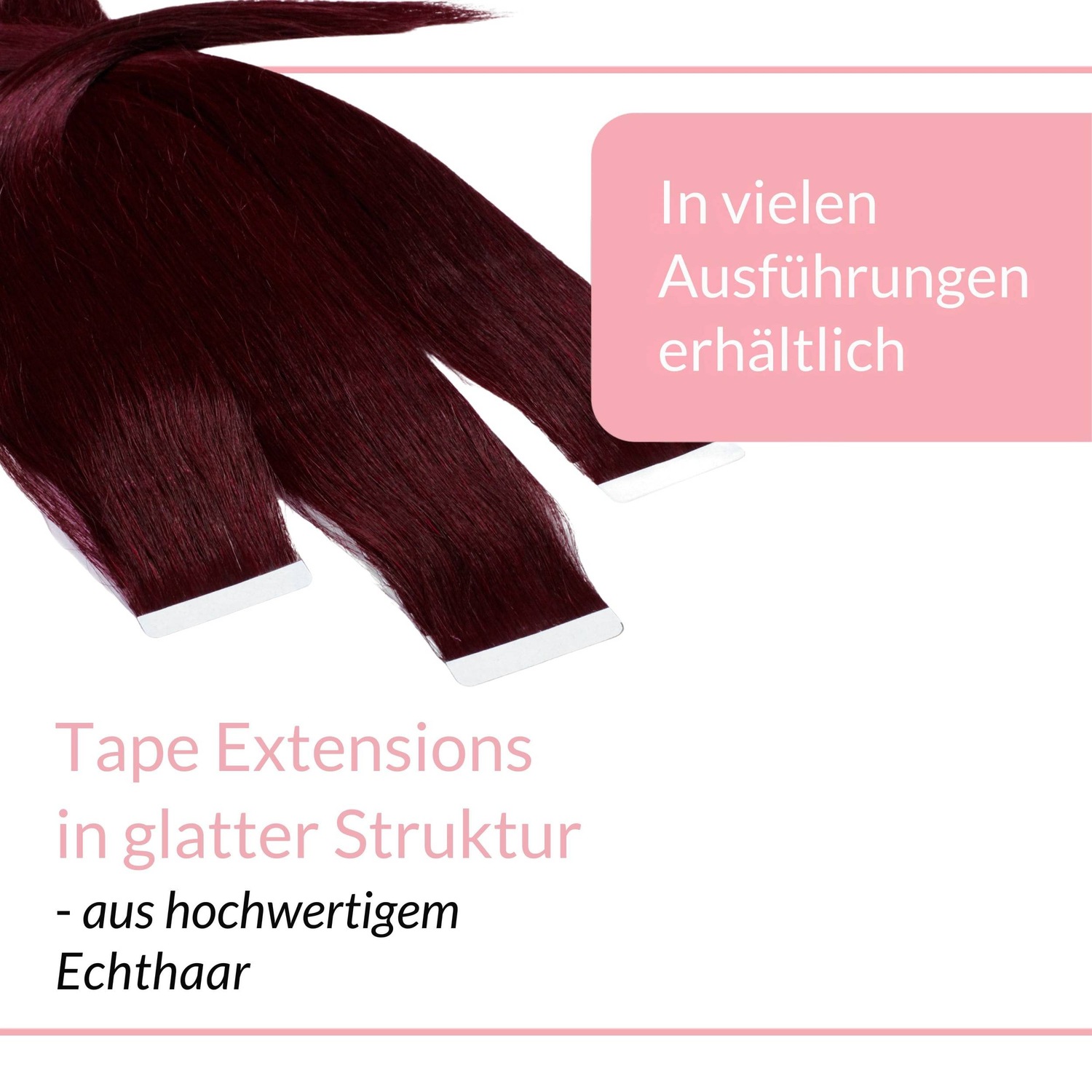 Накладные волосы tape extensions echthaar #55/66 hellbraun intensiv violett-intensiv Hair2Heart, 50cm, количество 10 шт. — фото 3