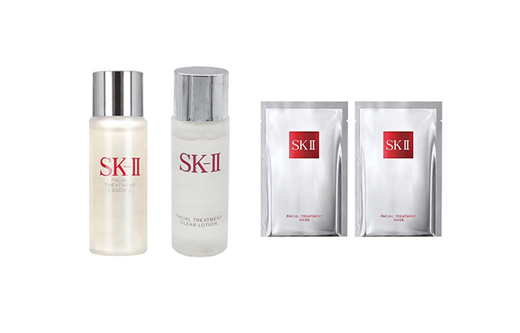 Набор косметики по уходу за кожей лица SK-II: эссенция, 30 мл + лосьон, 30 мл + маска + крем для кожи вокруг глаз, 2,5 г — фото 2