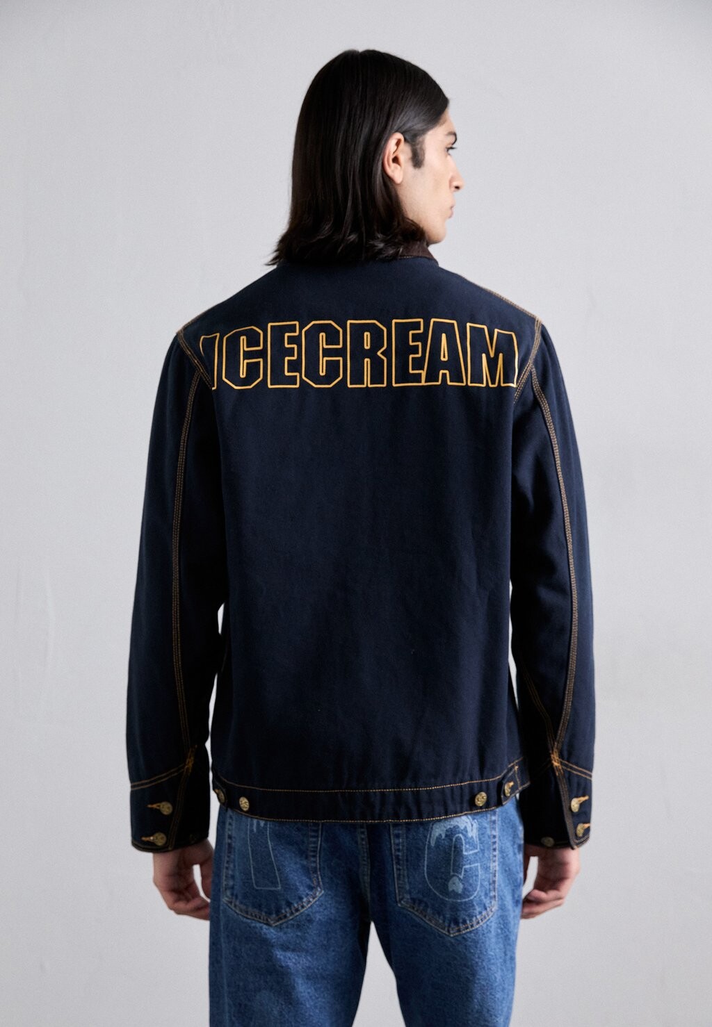 

Летняя куртка LINED WORK JACKET Icecream, темно-синий деним