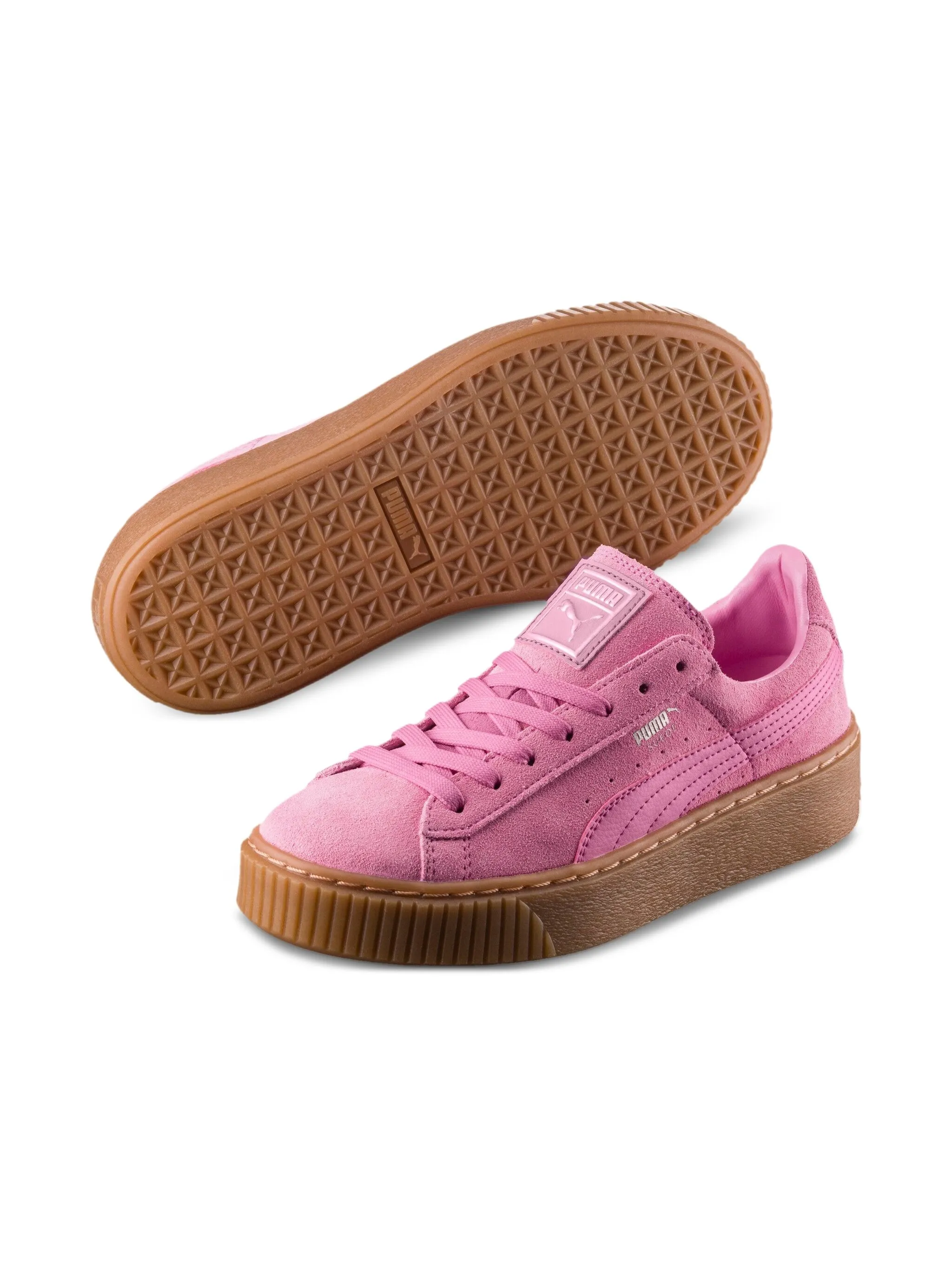 Кроссовки Suede Platform GS Prism Puma Kids, розовый — фото 2