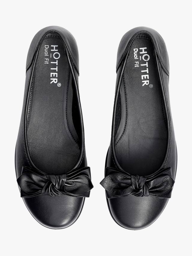 Балетки Jewel Extra Wide Fit из кожи Hotter, Black — фото 3