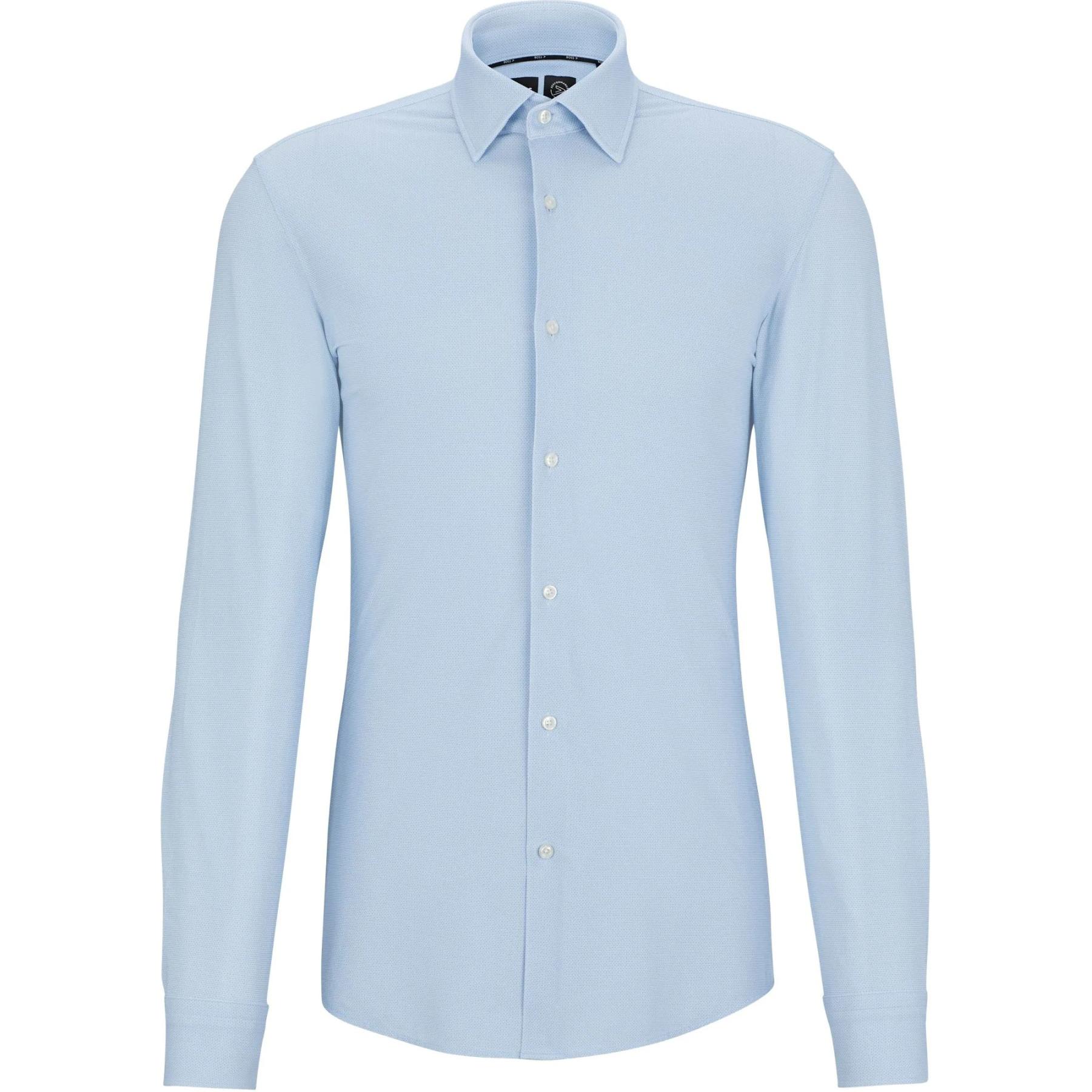 

HUGO BOSS Мужская рубашка светло-голубого цвета SS24