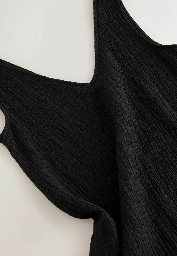 Платье-Комбинация из фактурного трикотажа, укороченного кроя Next, Black — фото 2