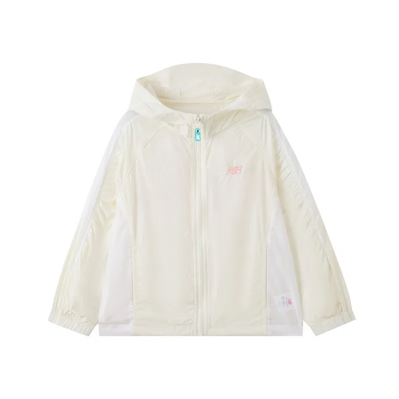 Детская куртка с капюшоном тонкая New Balance, Ivory White