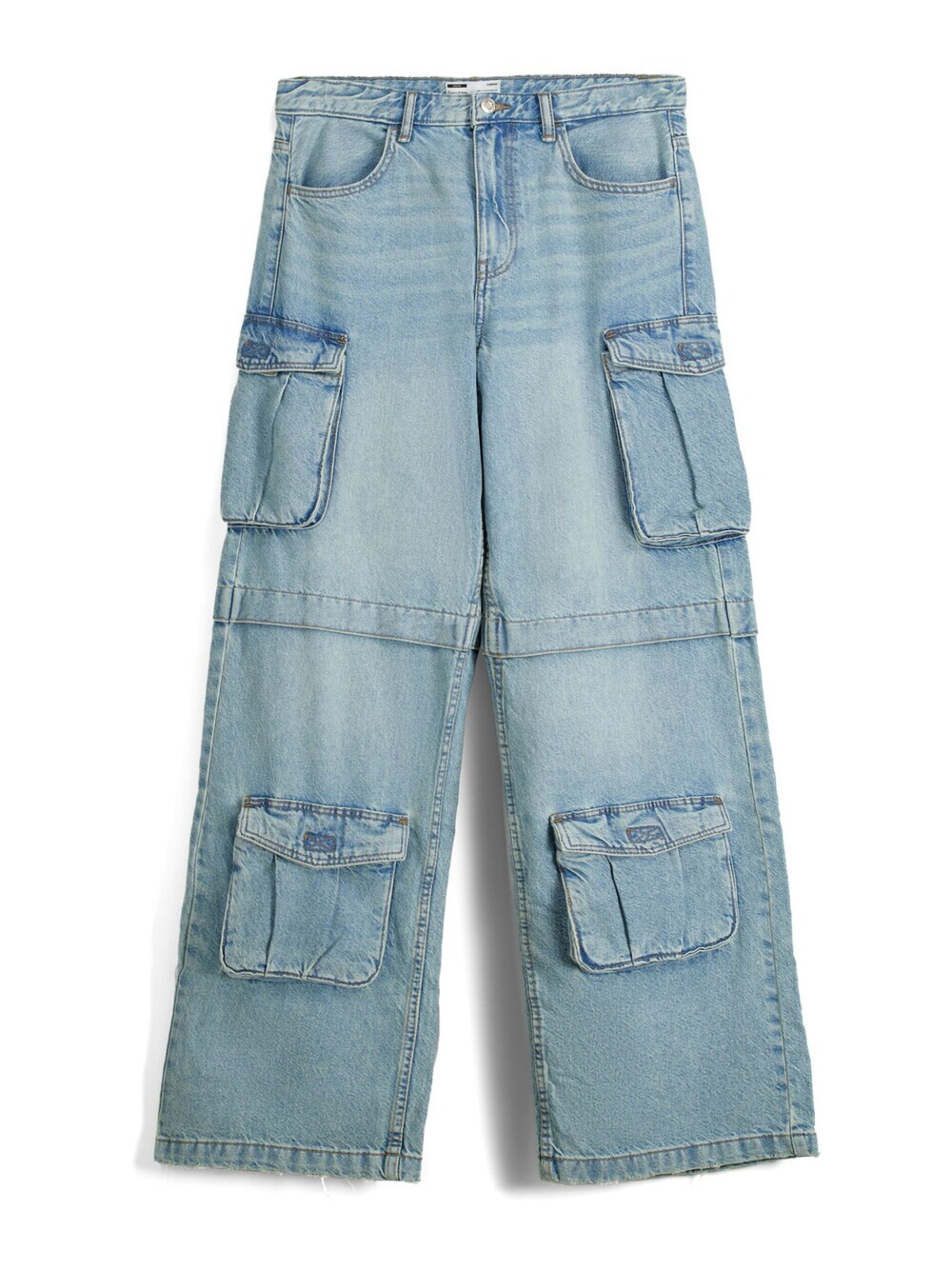 

Широкие джинсы-карго Bershka, синий