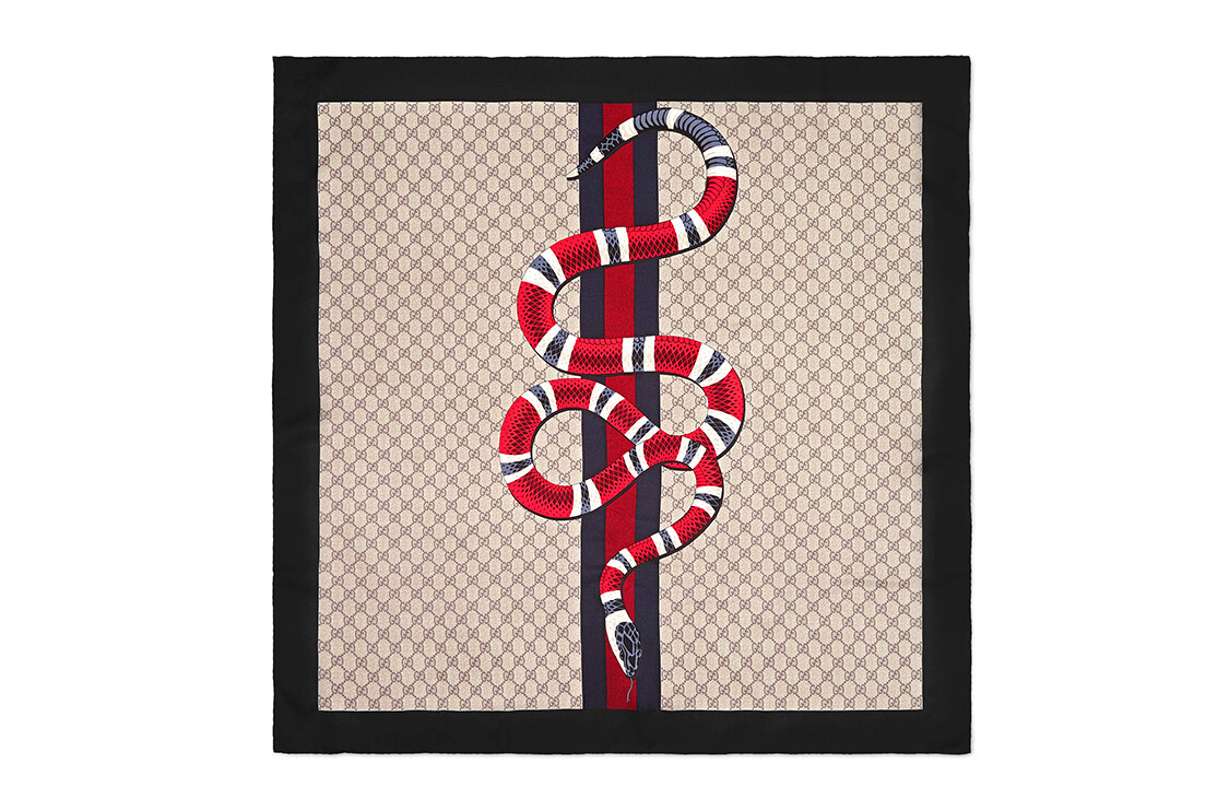 

Шелковый шарф унисекс GUCCI, Black/Red