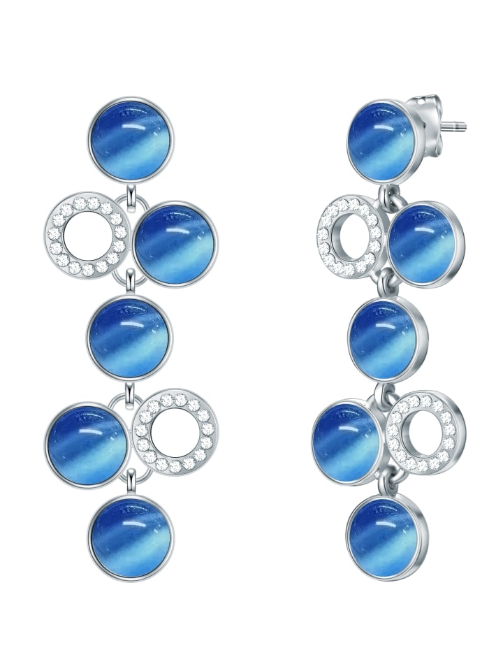 

Lulu & Jane Серьги-подвески из металлического сплава, украшенные кристаллами Swarovski серебристого цвета