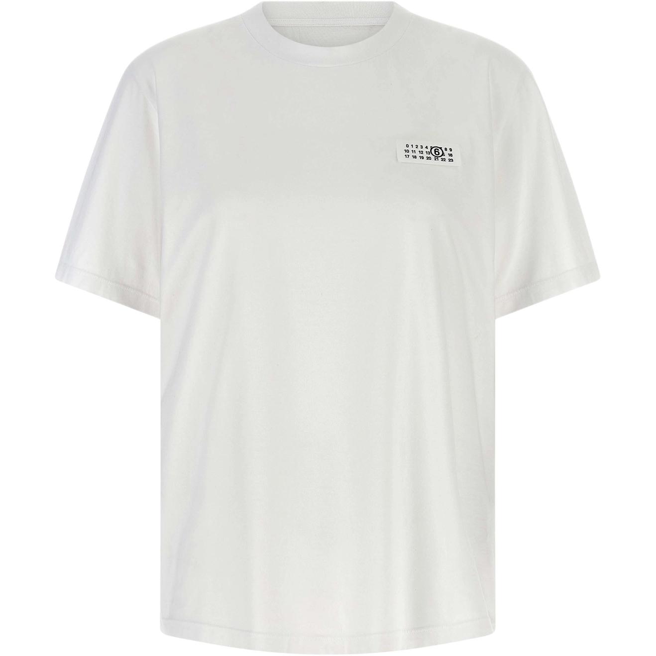 

Футболка с логотипом и деталями Mm6 Maison Margiela, белый