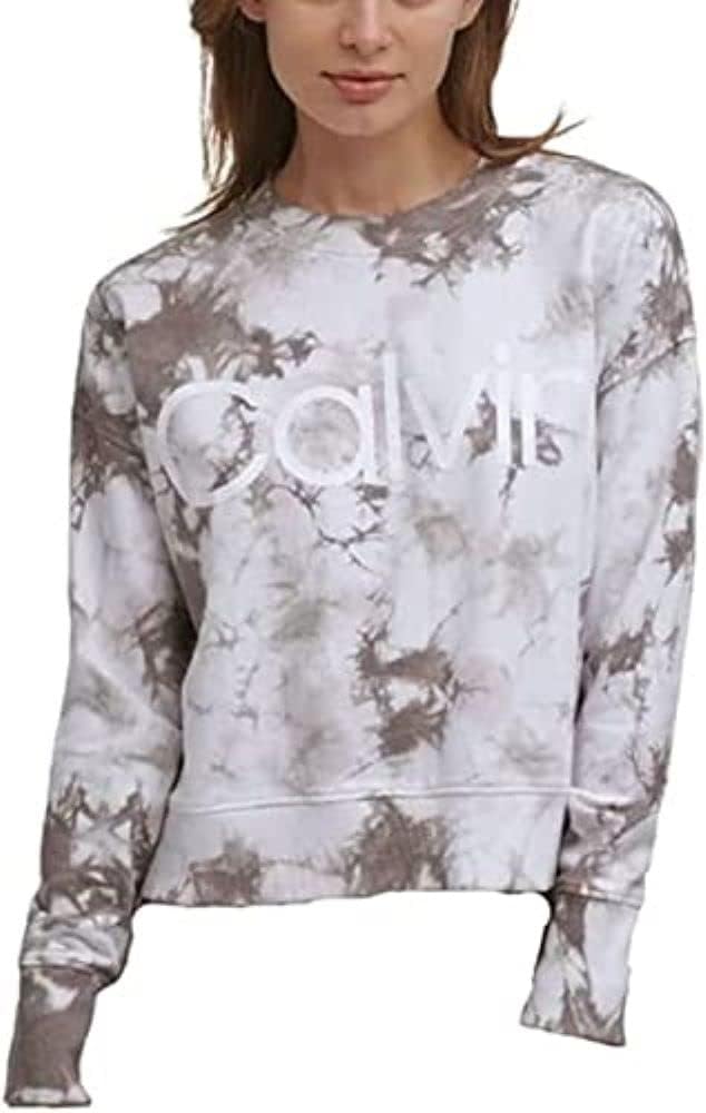 

Женская толстовка Calvin Klein Performance из французского трикотажа с логотипом и тай-дай-эффектом, Kensington Nu Beige