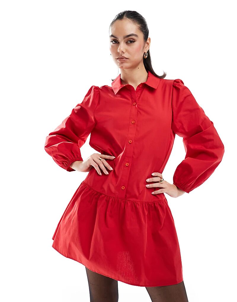 

Рубашка мини-платье красного цвета Miss Selfridge