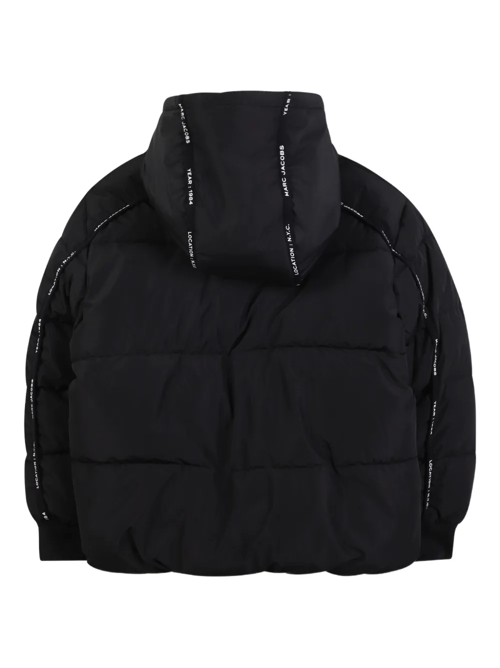 

Пуховик с капюшоном Marc Jacobs Kids, черный