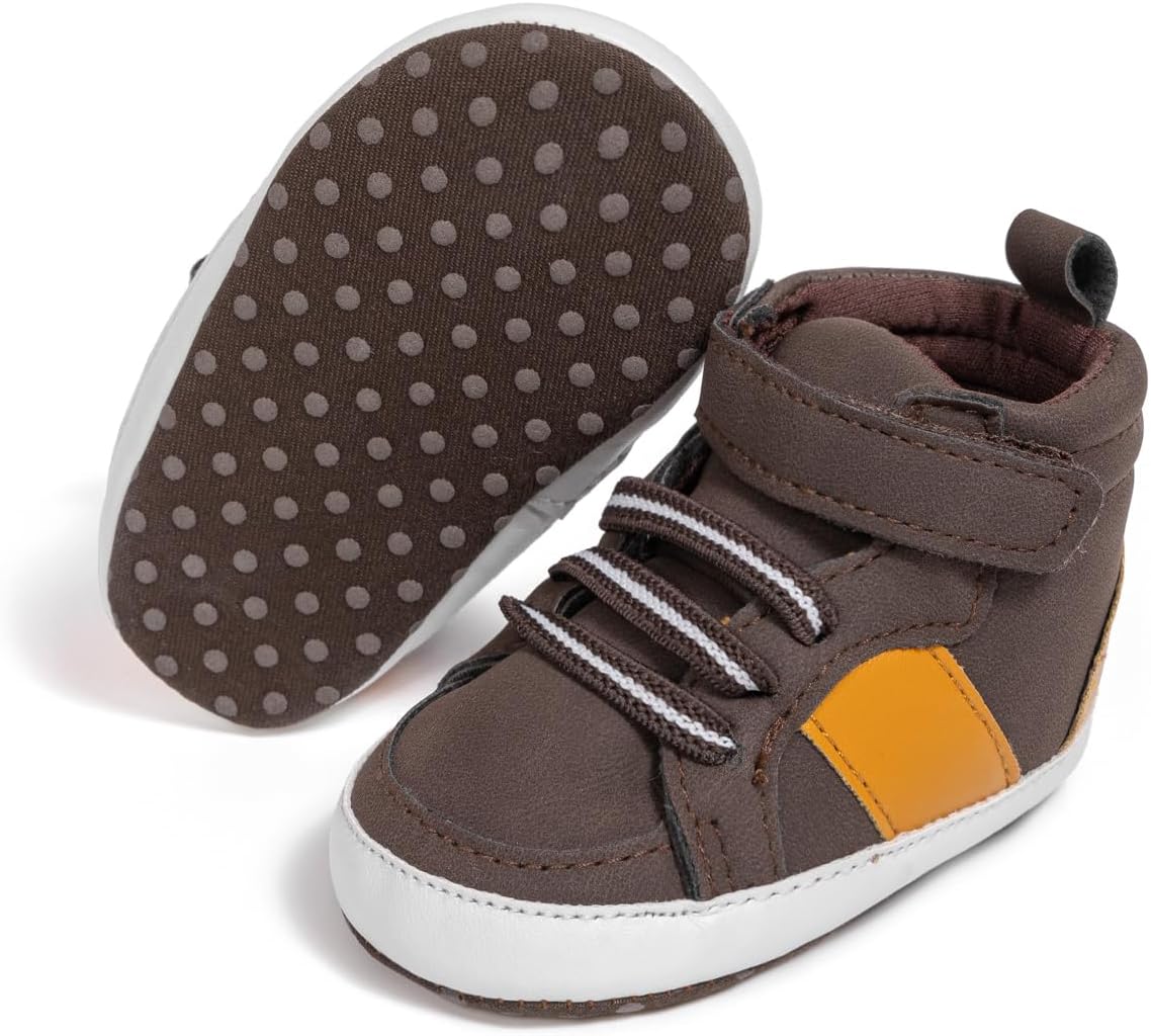 

Детские кроссовки Babelvit для мальчиков и девочек с мягкой подошвой, высокие на шнуровке, унисекс, ботинки для малышей, новорожденных, первые ходунки, обувь для первого шага, 02 Da/Coffee