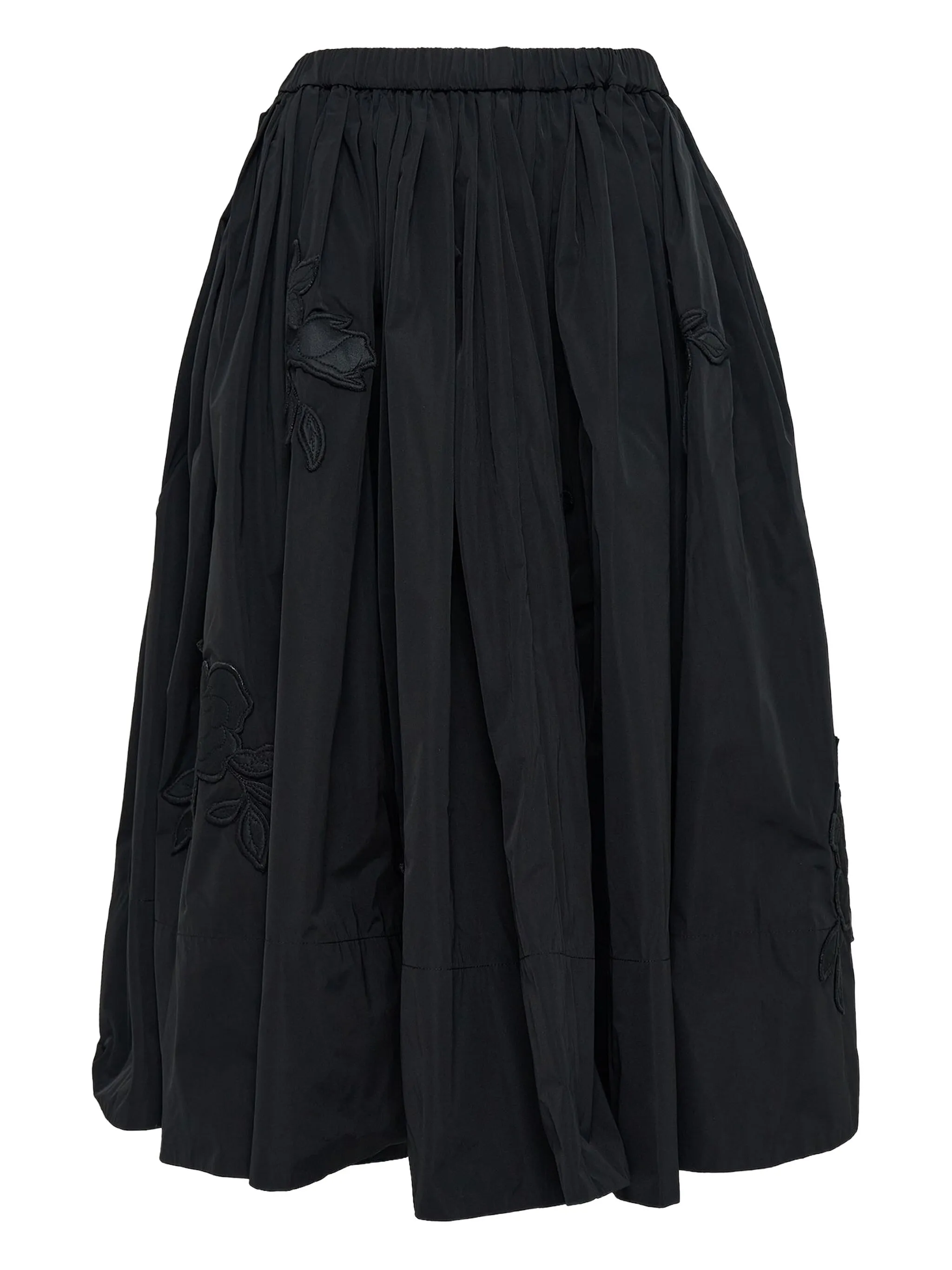 

Юбка миди с цветочной вышивкой Caroline Hu, черный