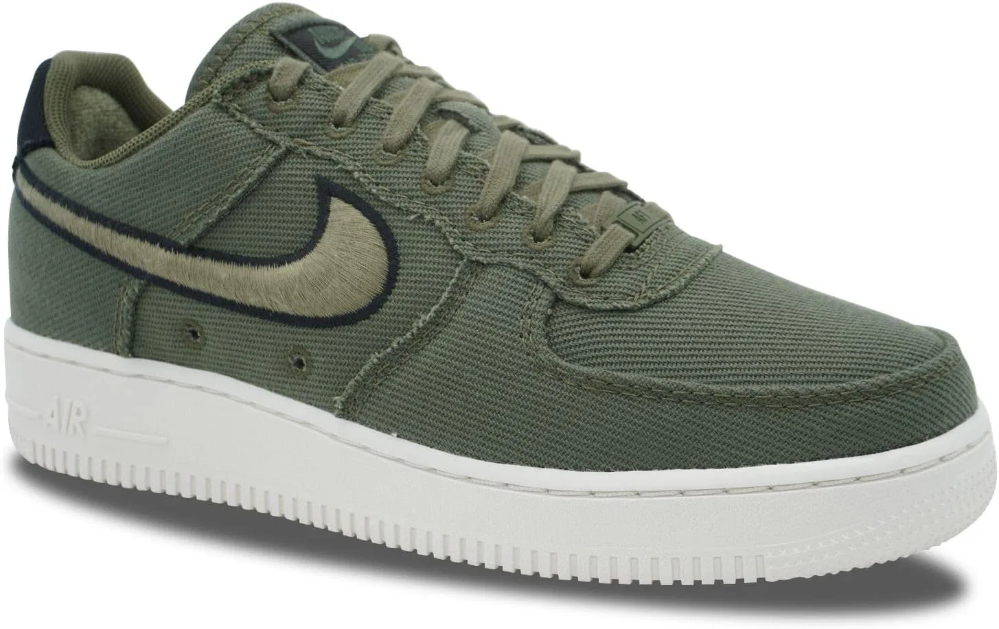 Мужские низкие кроссовки Nike Air Force 1 из парусины, Army Olive Matte Olive Phantom Black — фото 2
