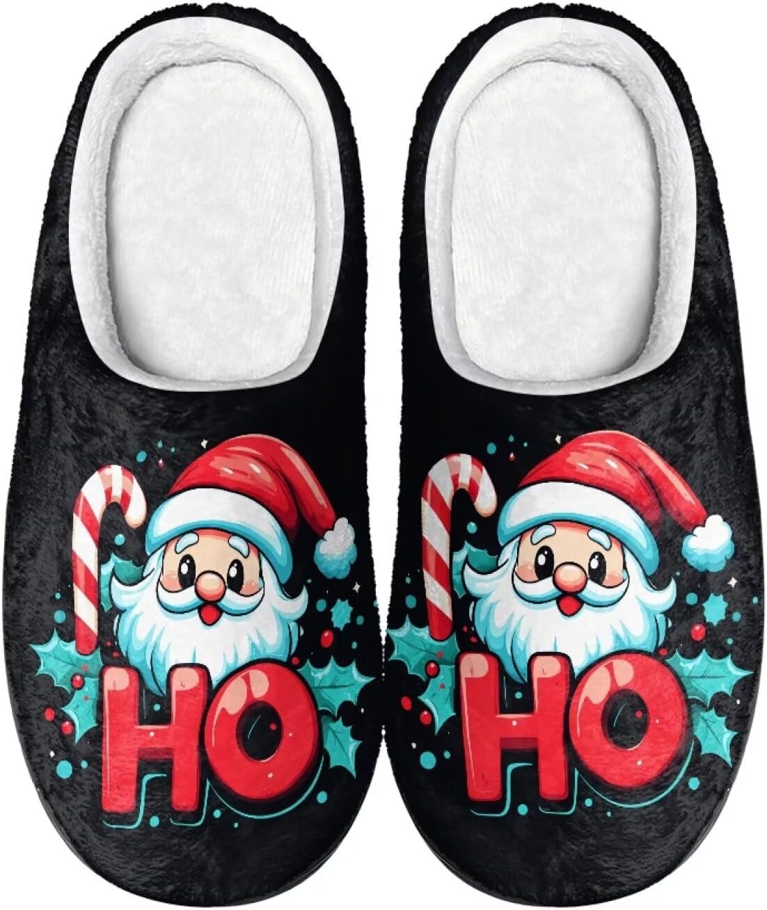 

Тапочки Showudesigns для женщин и мужчин, размер 4-12, зимние домашние тапочки, Santa Claus Ho Ho