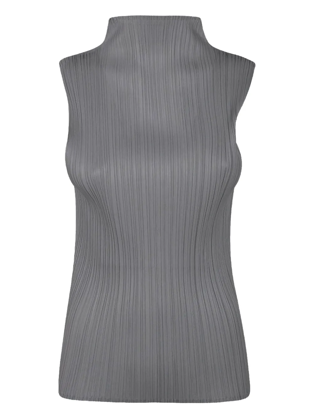 

Плиссированный топ с высоким воротником Pleats Please Issey Miyake, серый