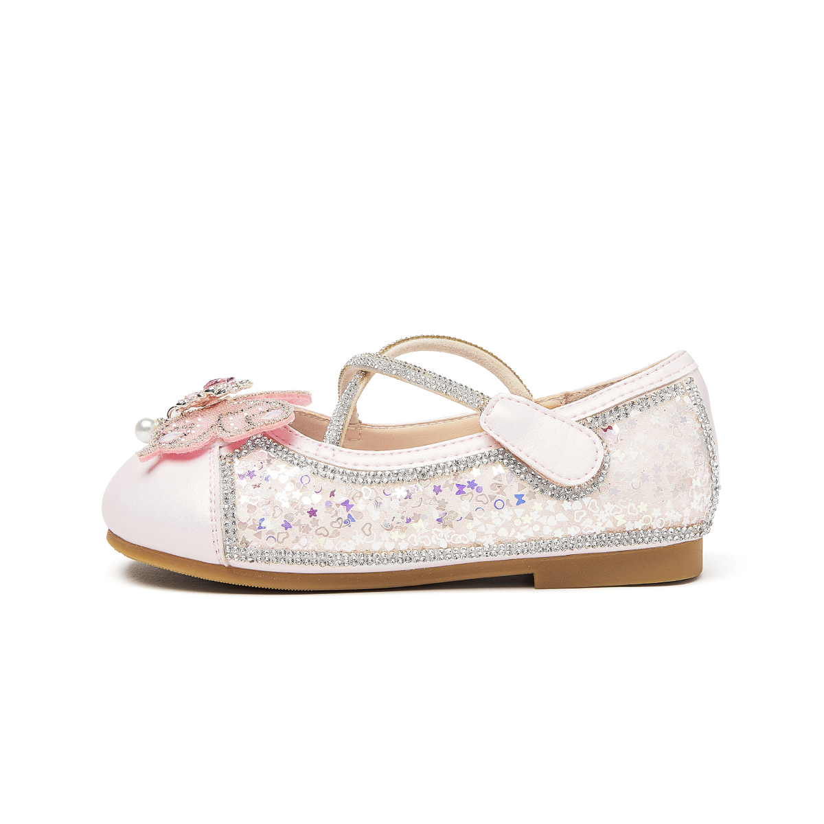 

Коллекция мерцающих туфель. Дышащая детская обувь со стразами и кристаллами. Snoffy, розовый