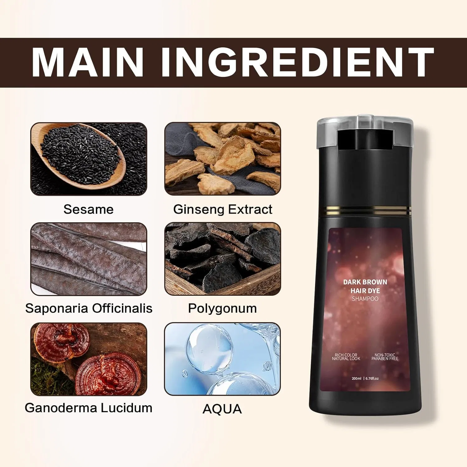 Шампунь-краска «Instant Colour Shampoo» от Ever Hair, коричневый, 200 мл Generisch — фото 2
