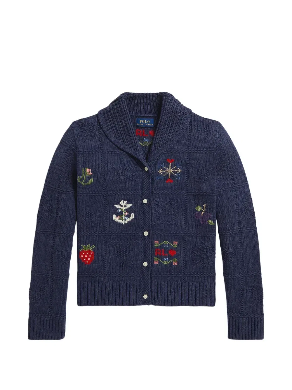 Кардиган с воротником-шалькой Polo Ralph Lauren Kids, синий