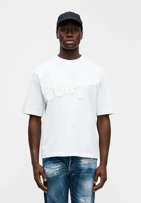 Футболка iconique свободного кроя с принтом Dsquared2, White — фото 3