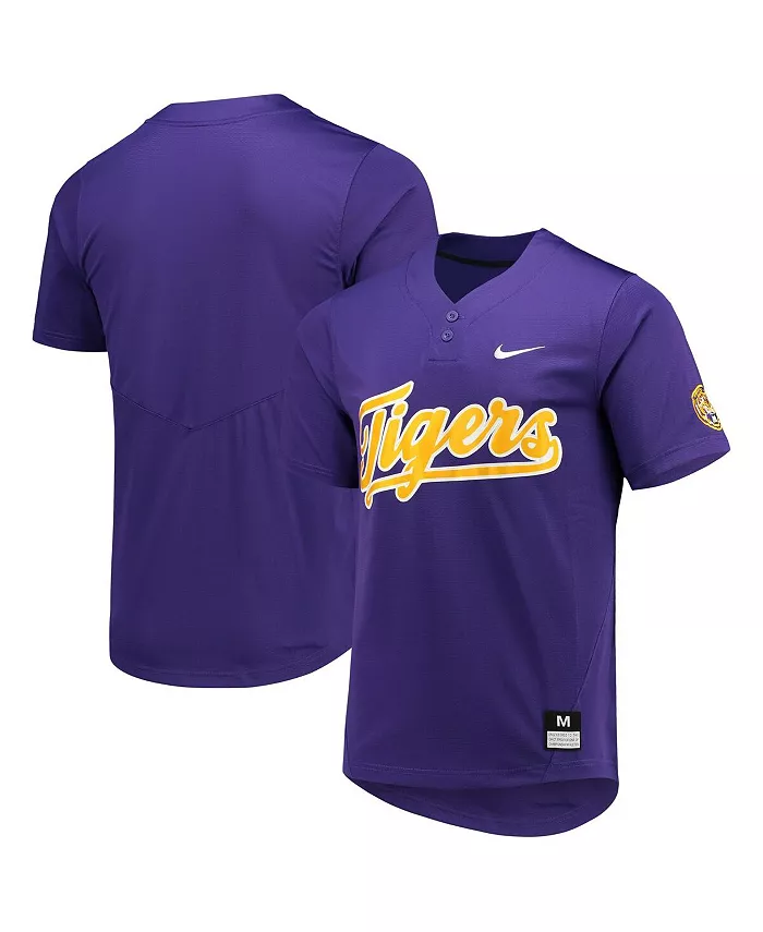 Мужская и женская фиолетовая LSU Tigers двухпуговичная реплика софтбольной майки Nike — фото 4