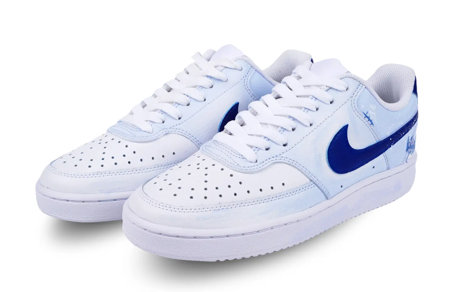 

Кроссовки Nike Court Vision Skateboarding Shoes Women's Low-top White/blue, белый/синий