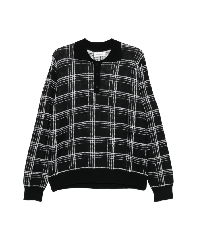 

Черный клетчатый свитер с высоким воротником-поло Ernest W. Baker, черный