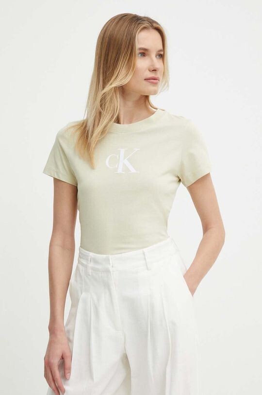 

Хлопковая футболка Calvin Klein Jeans, зеленый