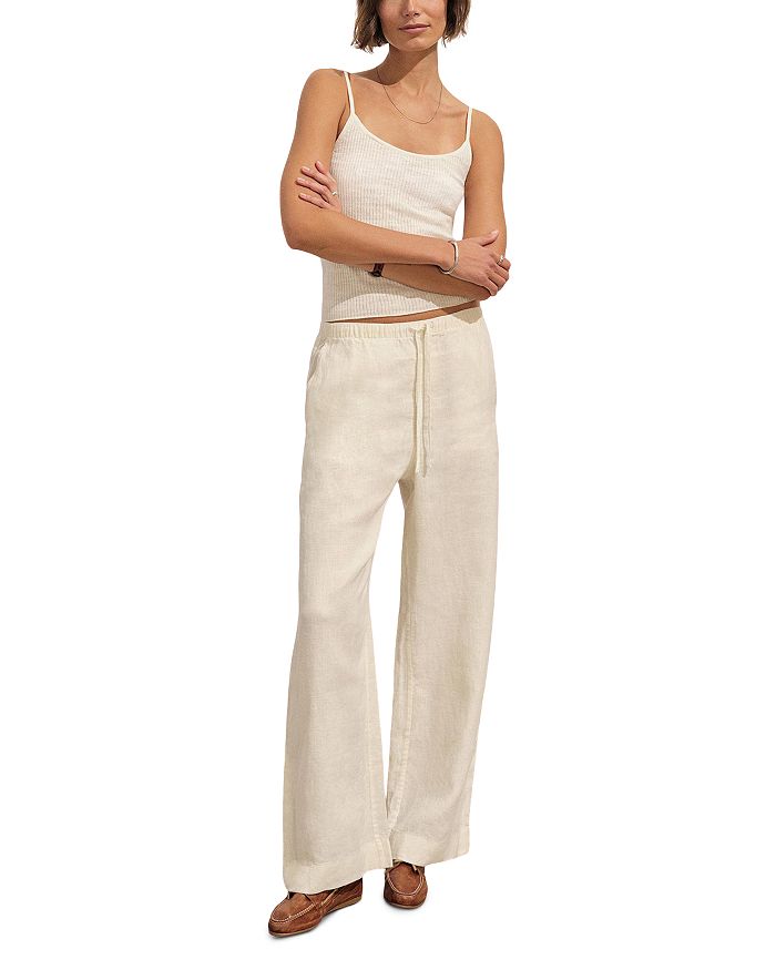 

Льняные брюки Crosshatch с удобным кроем Buck Mason, слоновая кость/кремовый