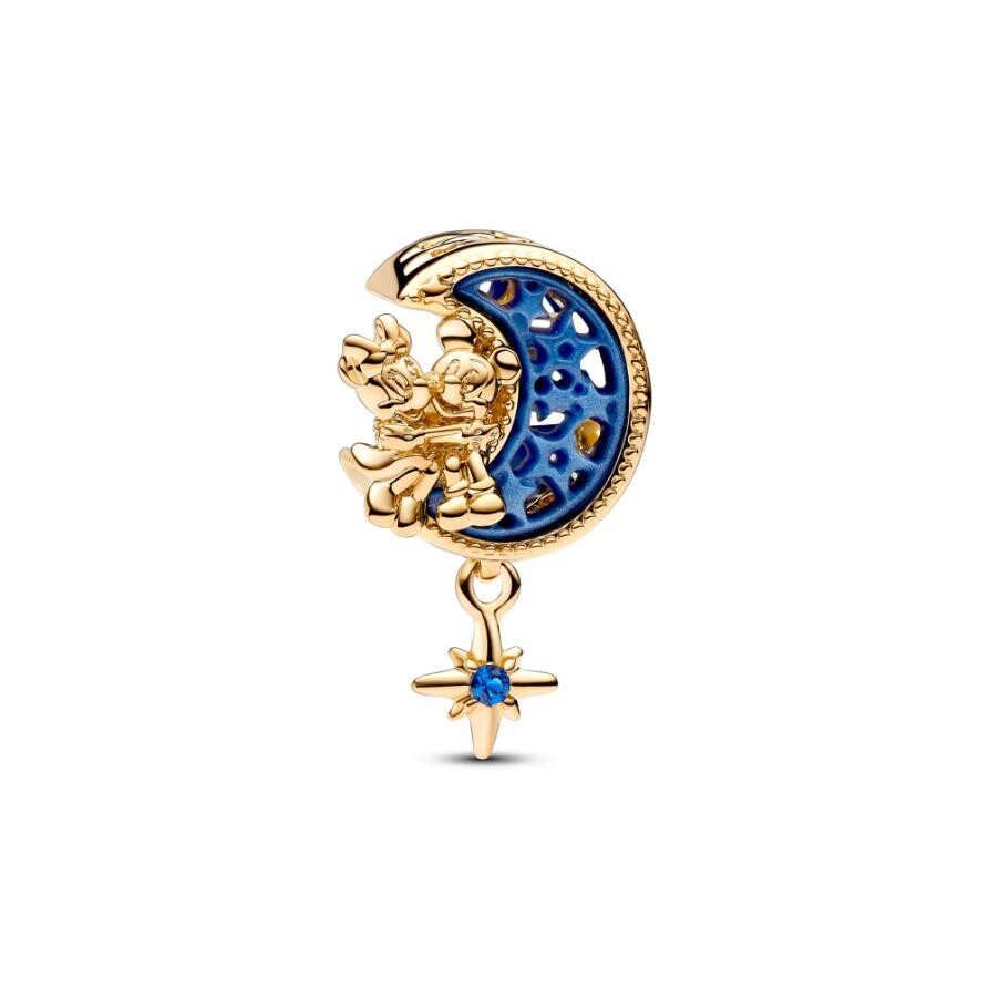 

Шарм Pandora Disney Mickey Mouse & Minnie Mouse Crescent Moon Charm, покрытие - золото